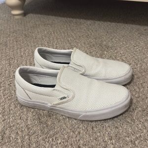 Vans White Slip-On Shoes